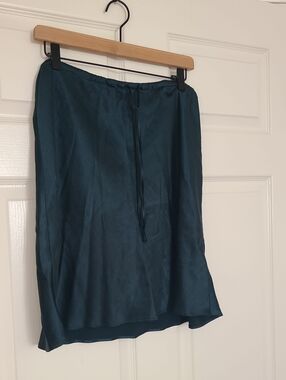 Green Madewell Satin Drawstring Skirt